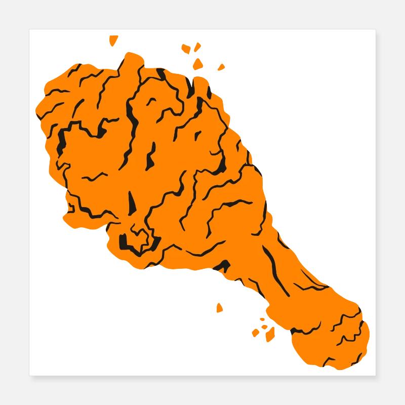 fried chicken Poster 16" x 16" (40x40 cm)