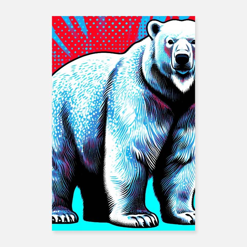 ours blanc Poster 60 x 90 cm
