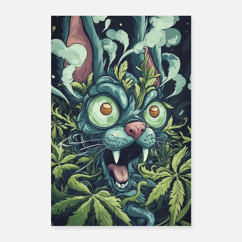 Dschungelkater mit leuchtenden Augen Poster 60x90 cm
