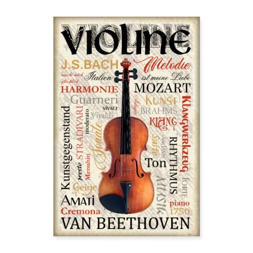 Musikposter Violine - Poster 60x90 cm