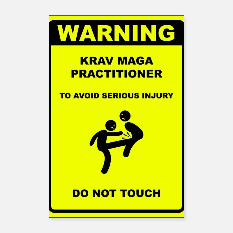 Warnung! Krav Maga Praktizierender! Poster 60x90 cm