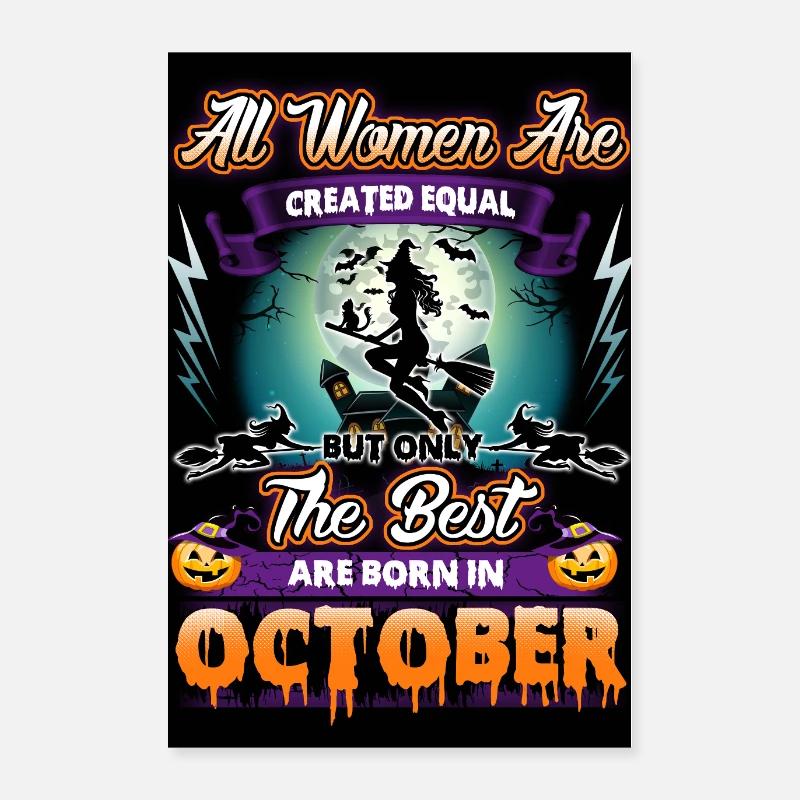 Les meilleurs sont nés en octobre - Sorcière Poster 60 x 90 cm