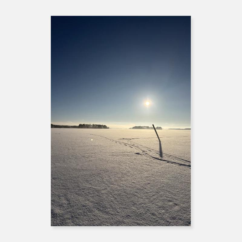 Wintermorgen am Saimaa-See Poster 60x90 cm