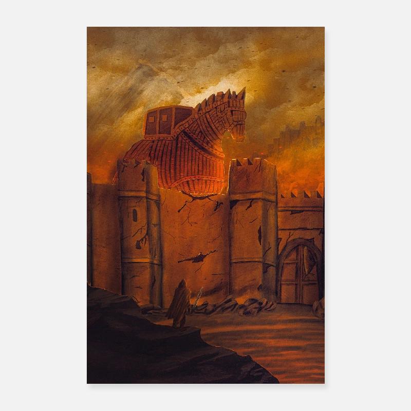 Trojanisches Pferd in Muralla Poster 60x90 cm
