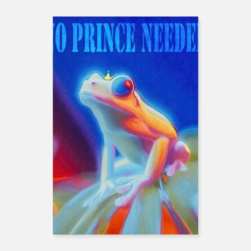 Frosch mit Krone und Spruch Poster 60x90 cm