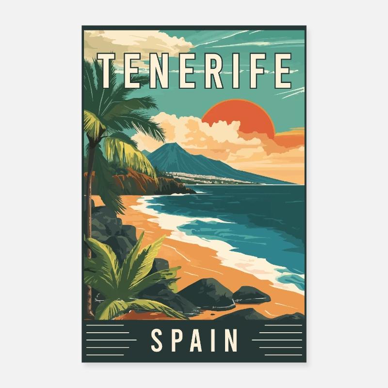 Discover Canary Islands and Tenerife in Spain Poster 24" x 35" (60x90 cm)