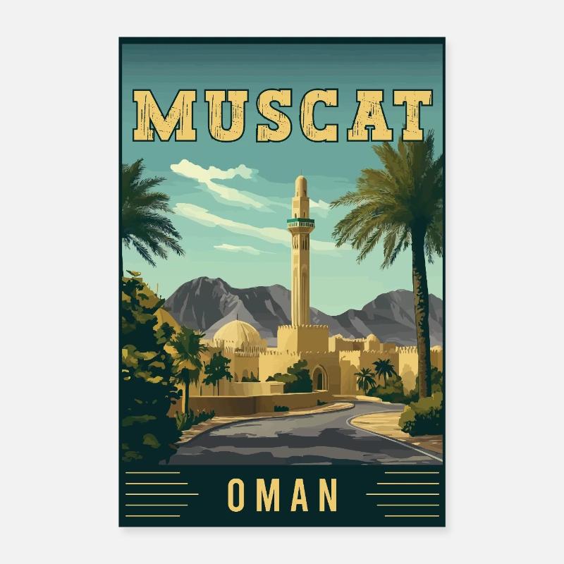 Découvrez la beauté arabe de Mascate à Oman Poster 60 x 90 cm