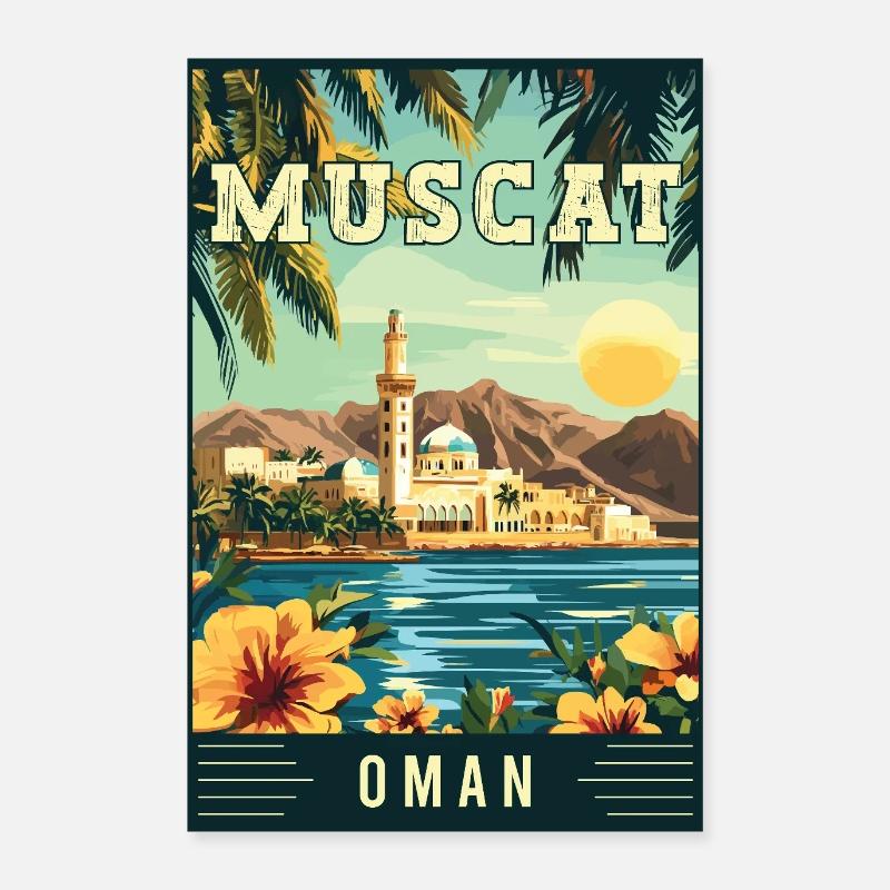 Découvrez la beauté arabe de Mascate à Oman Poster 60 x 90 cm