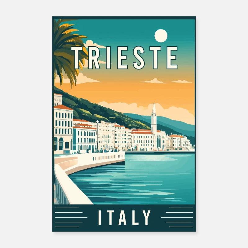 Explore Adriatic Gem Trieste in Italy Poster 24" x 35" (60x90 cm)