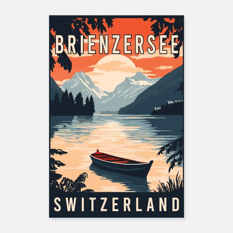 Erleben Sie den Alpensee der Brienzersee Schweiz Poster 60x90 cm