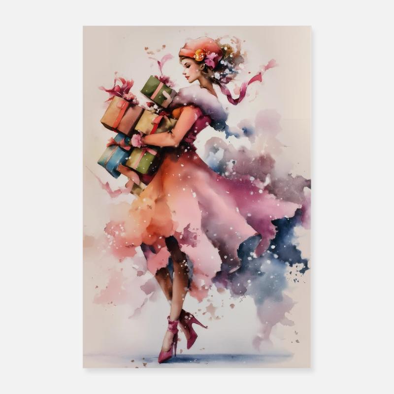 Watercolor Gift Goddess Poster 24" x 35" (60x90 cm)