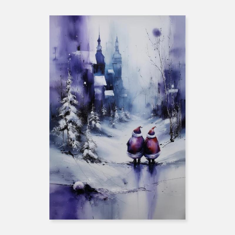 Couple de Neige Violette par Ville Poster 60 x 90 cm