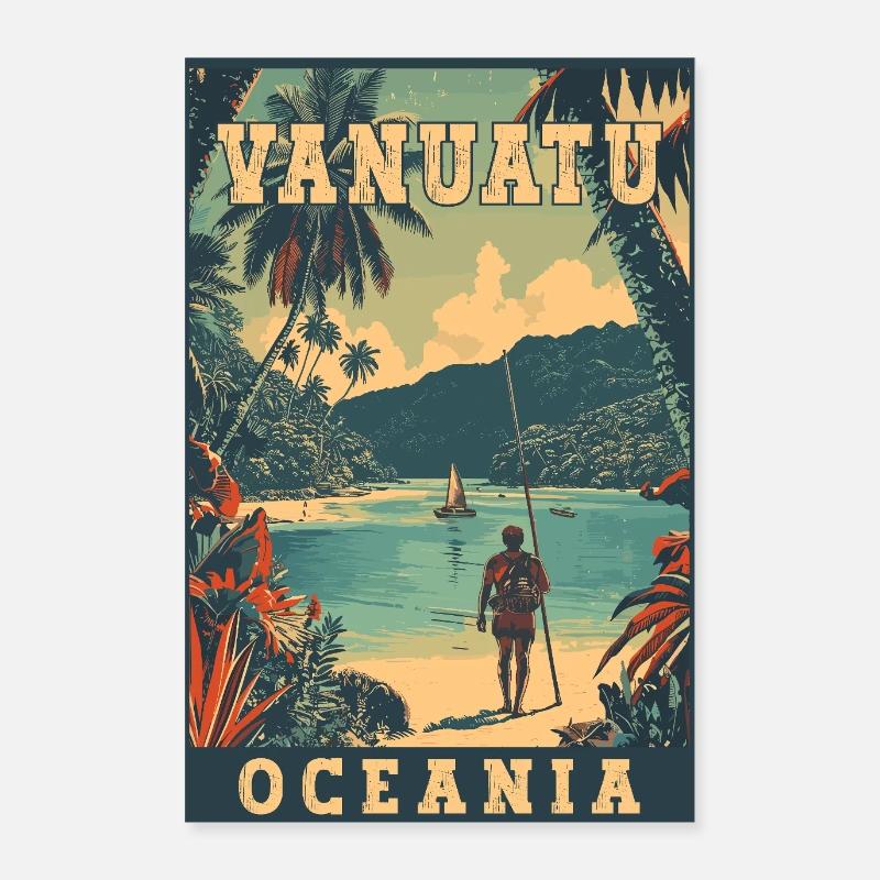 Explorez le Vanuatu en Océanie : Paradis tropical Poster 60 x 90 cm
