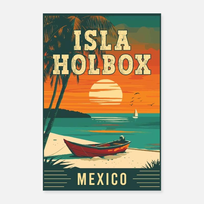 Découvrez le paradis sur l’île Holbox au Mexique Poster 60 x 90 cm