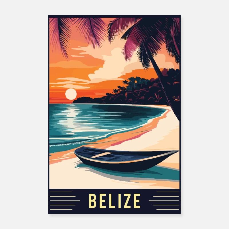 Découvrez le paradis tropical du Belize Poster 60 x 90 cm
