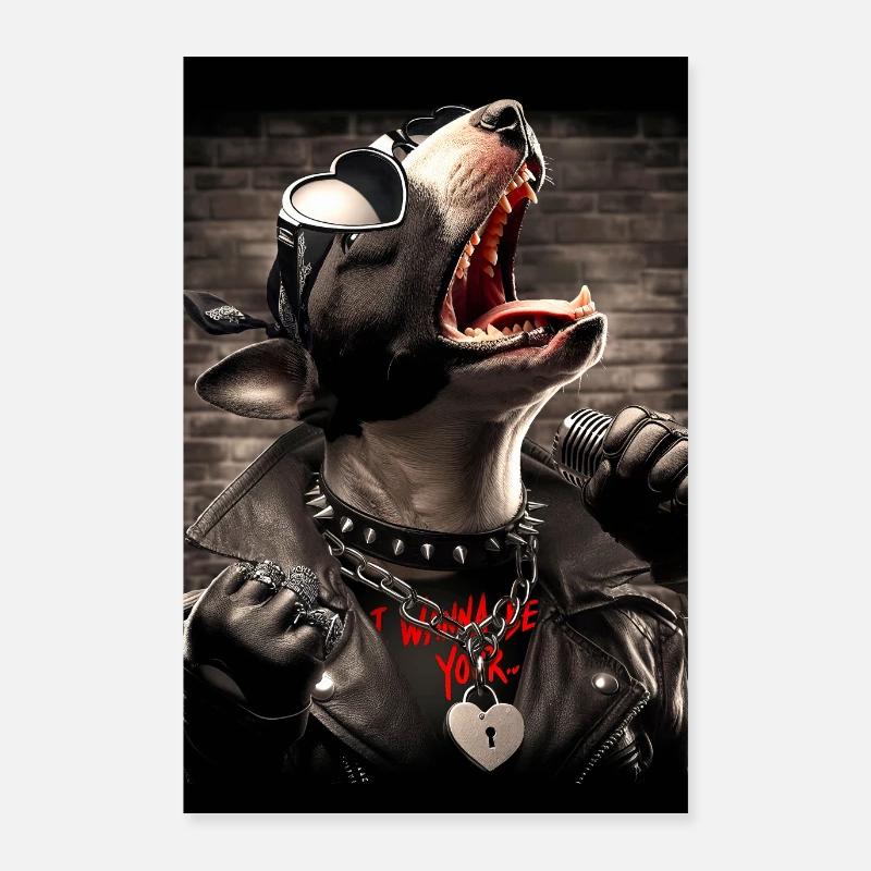 Chien Chanteur Poster 60 x 90 cm