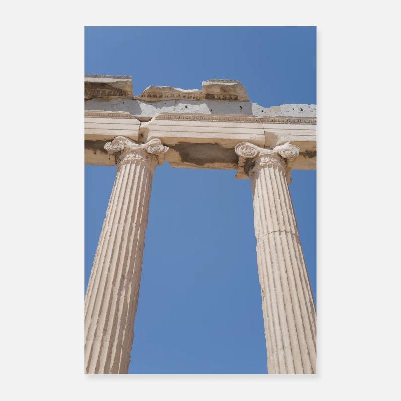 Ancient columns under blue sky, Acropolis Poster 24" x 35" (60x90 cm)