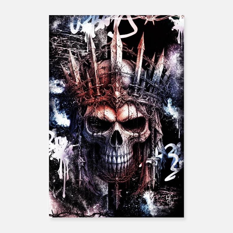 Dunkler gotischer Stadtschädel / Schädel Poster 60x90 cm