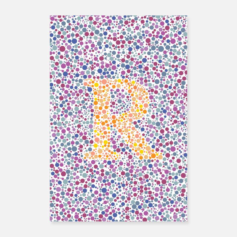 Affiche de test d'oeil R - Poster 60 x 90 cm - blanc