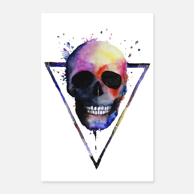 Crâne grunge Poster 60 x 90 cm