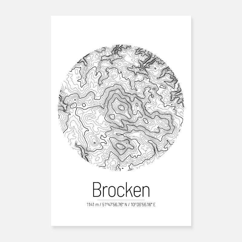 Chunks | Map topography (minimal) - Poster 24" x 35" (60x90 cm) - white