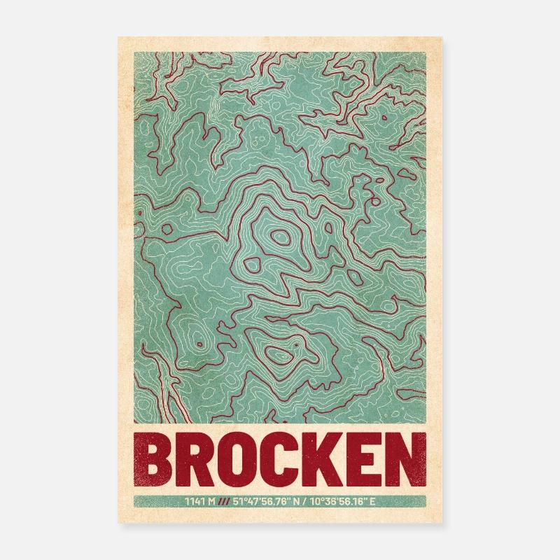 Chunks | Map topography (retro) Poster 24" x 35" (60x90 cm)