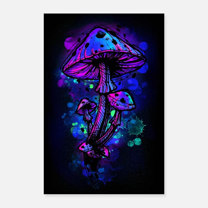 Affiche Champignons psychédéliques Poster 60 x 90 cm