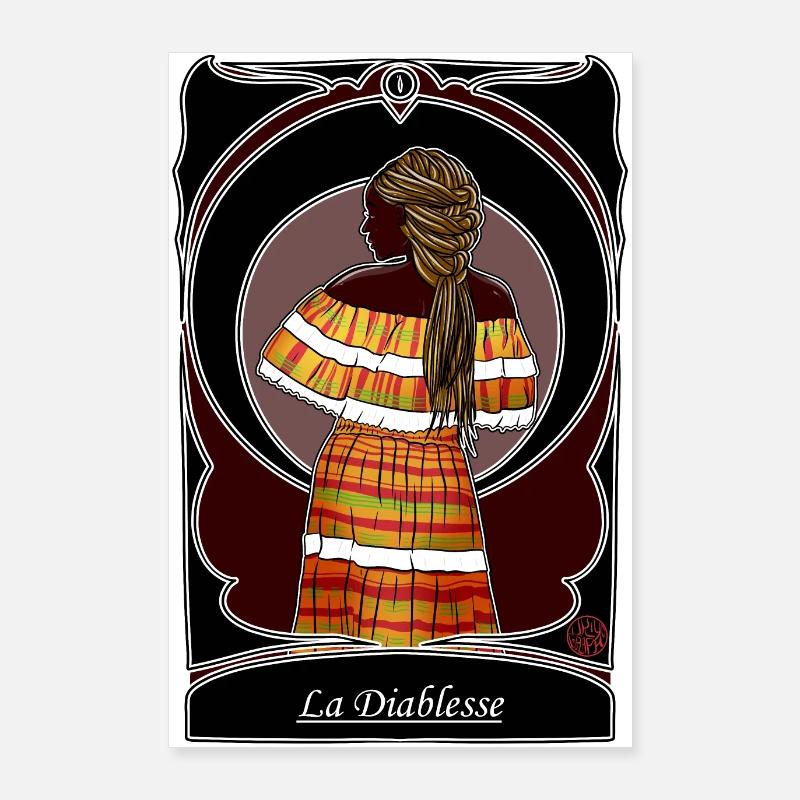 La Diablesse - folklore de Guyane & Antilles - Poster 60 x 90 cm - blanc