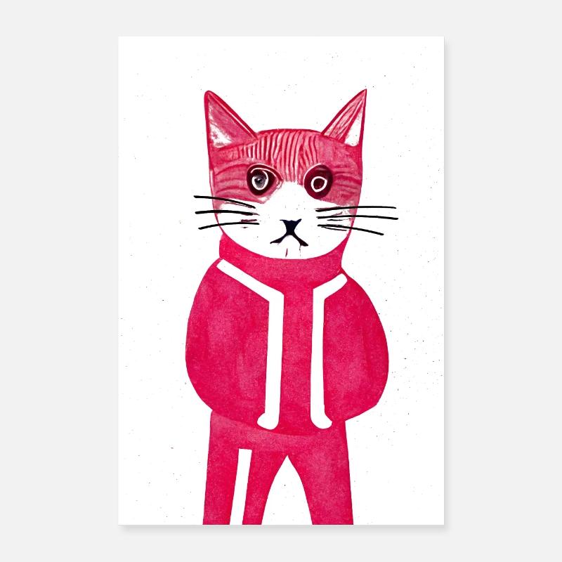 Gopnik Chat Rétro Poster 60 x 90 cm