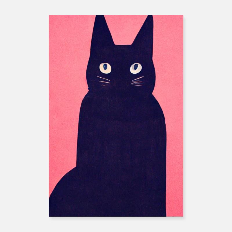 Gothic Cat Retro Poster 60x90 cm
