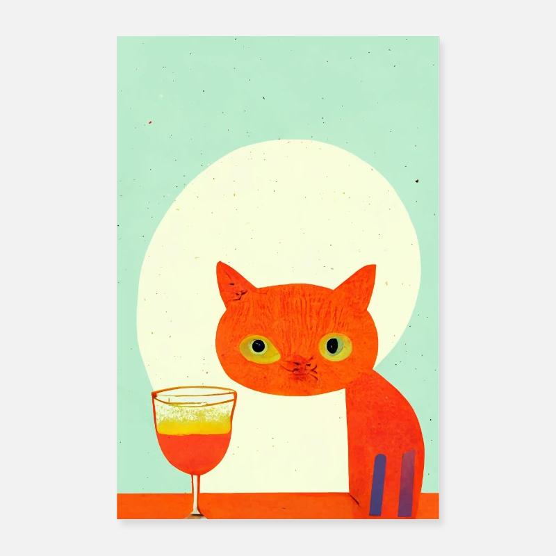 Homebar Chat Rétro Poster 60 x 90 cm