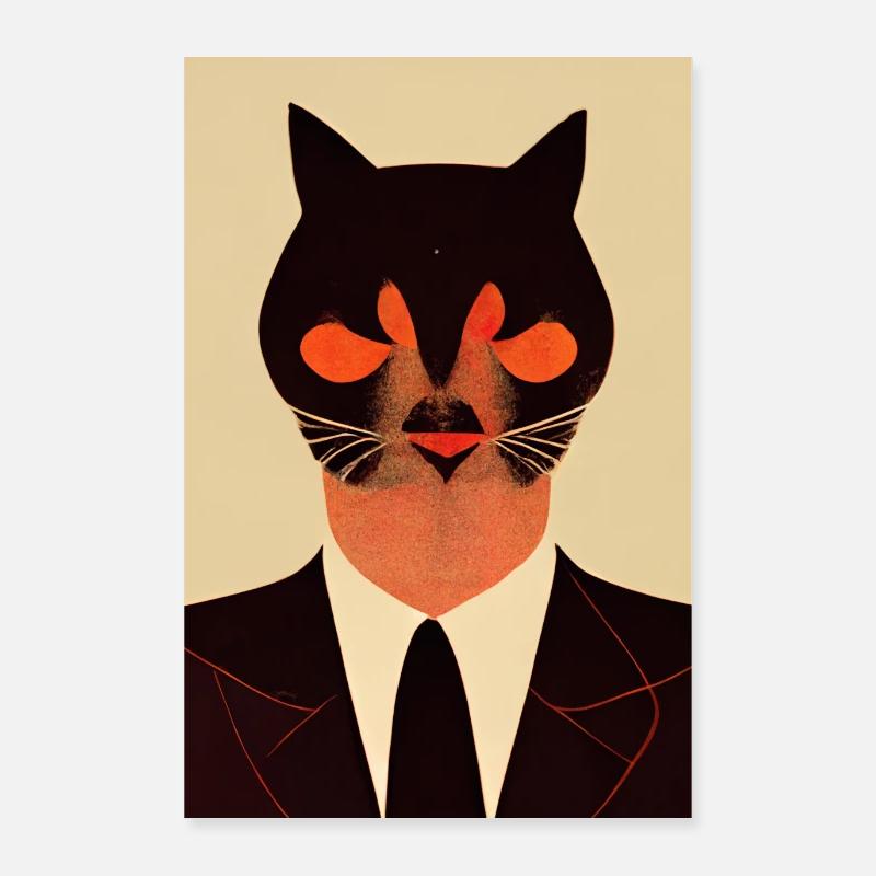 Tarot Chat Rétro Poster 60 x 90 cm