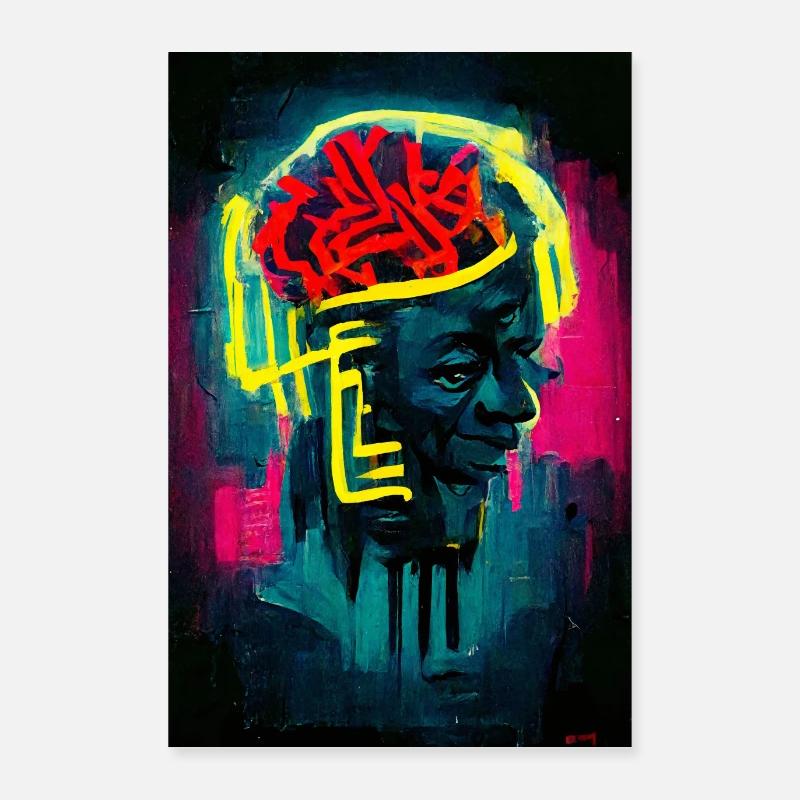 The Brain - Poster 60x90 cm - Weiß