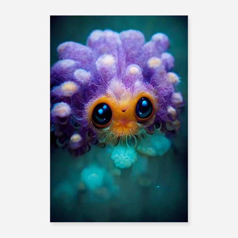 Lysende undervandsmonster Poster 60x90 cm