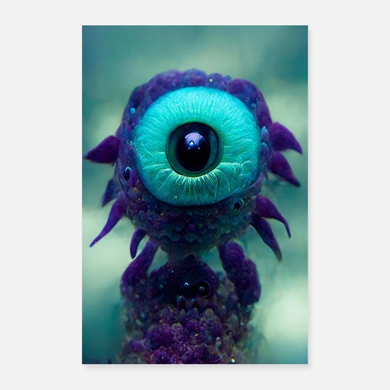 Lysende undervandsmonster Poster 60x90 cm