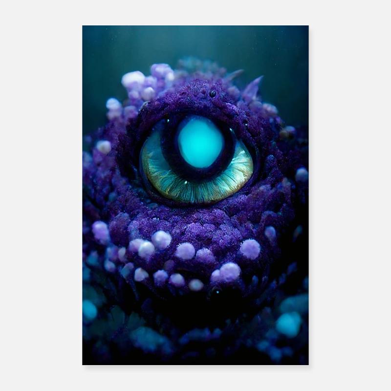 Lysende undervandsmonster Poster 60x90 cm
