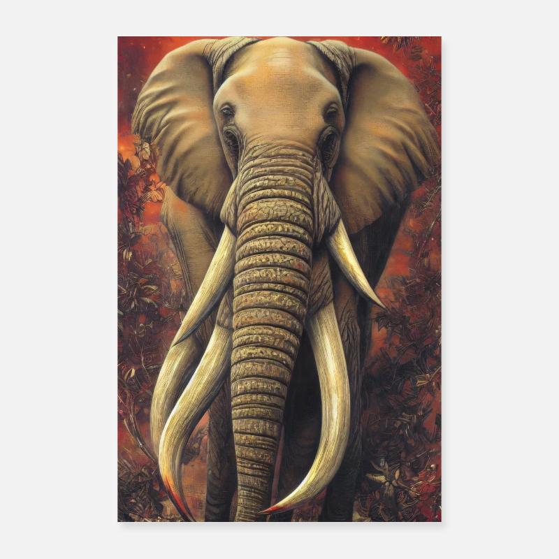 Éléphant démoniaque Poster 60 x 90 cm