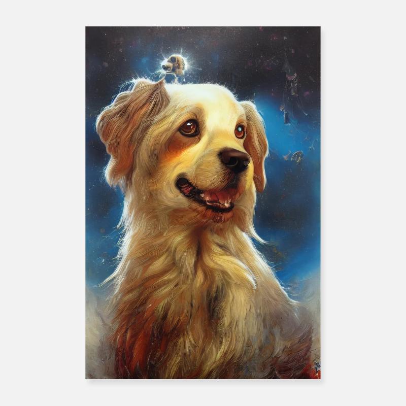 Dreamy Space Dog Poster 24" x 35" (60x90 cm)
