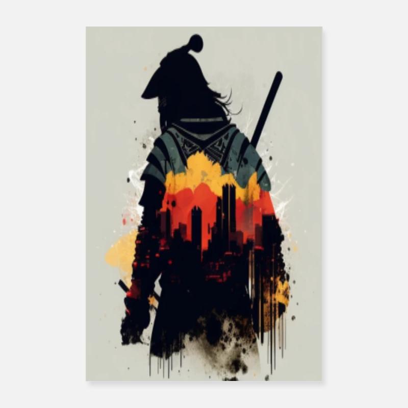 Samurai im Wahn Poster 60x90 cm