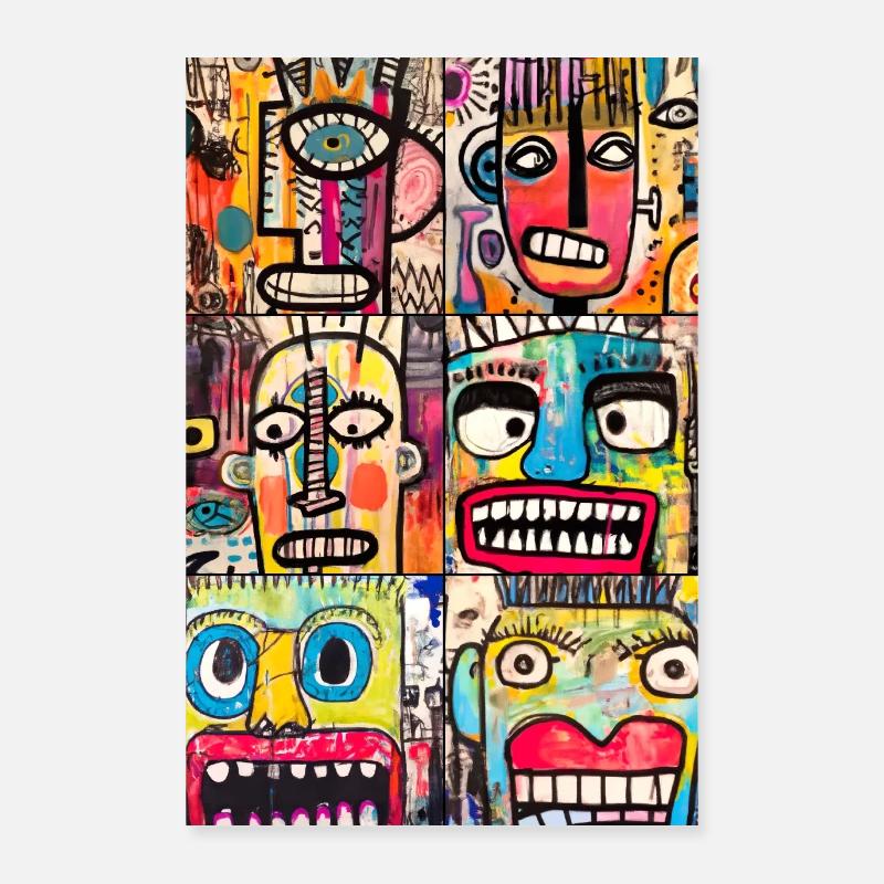 Collage Abstract Faces Poster 24" x 35" (60x90 cm)