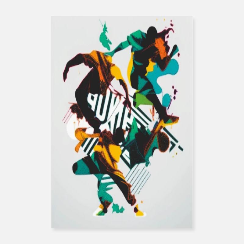 Breakdance dance shirt dancing - Poster 24" x 35" (60x90 cm) - white