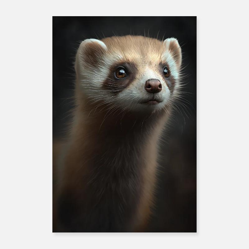 Frettchen Süß Portrait Poster 60x90 cm