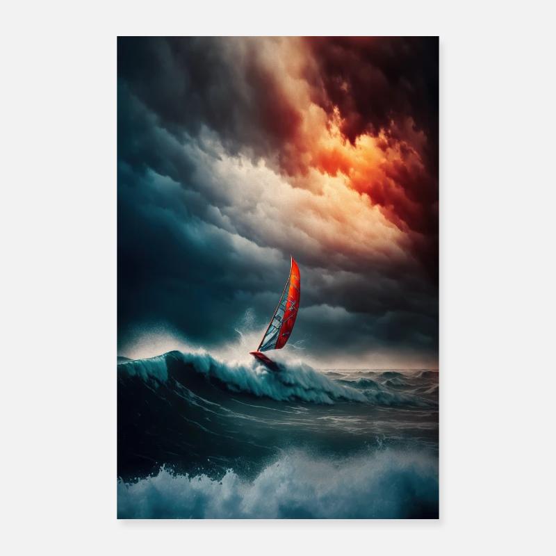 Windsurfing Wall Poster Eine Feier der Geschwindigkeit & Poster 60x90 cm
