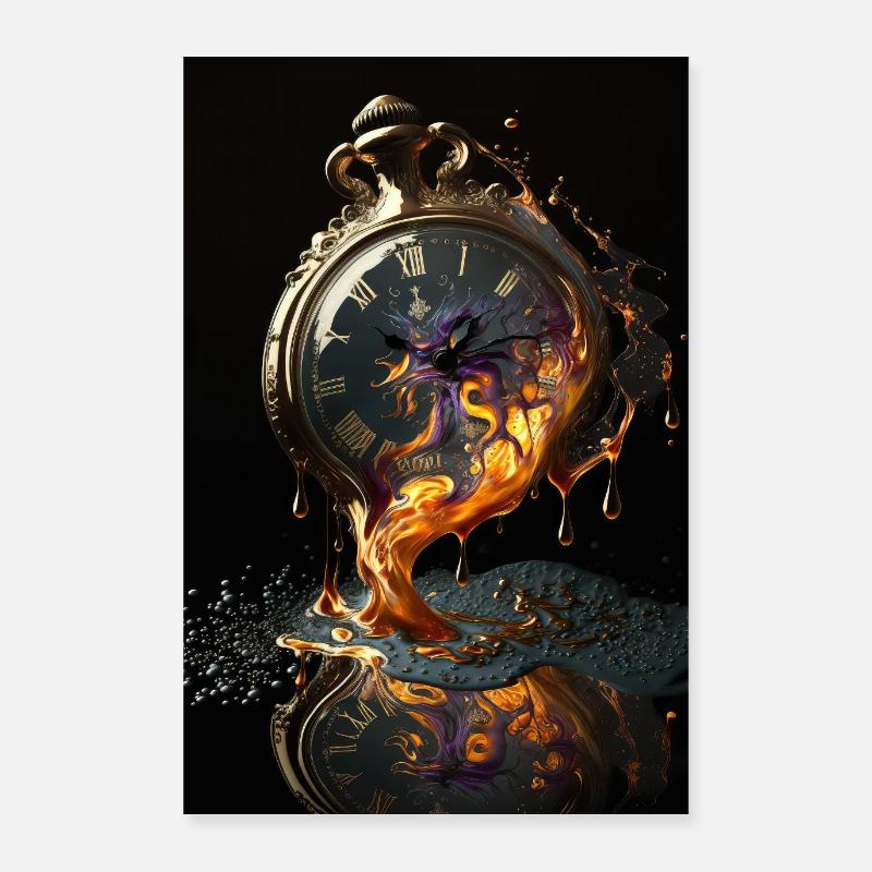 Fusion Montre de Poche Surréaliste Poster 60 x 90 cm
