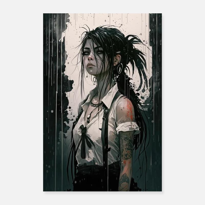 Gothic Mädchen Anime Emo Girl Poster 60x90 cm