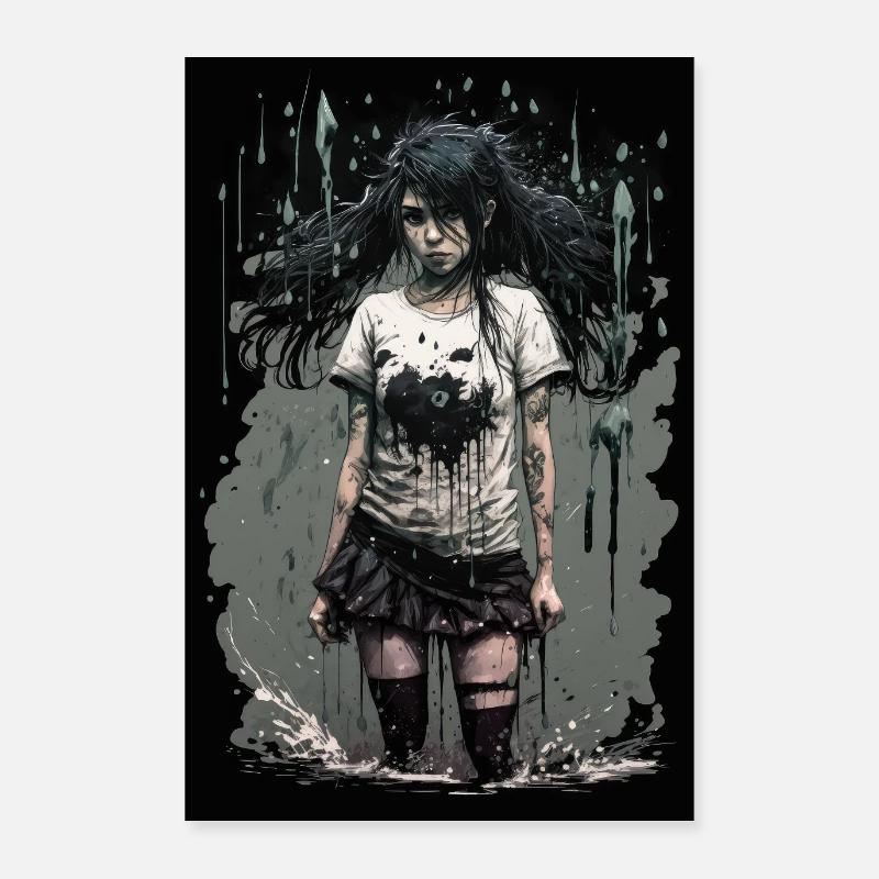 Gothique Mädchen Anime Emo Girl Poster 60 x 90 cm
