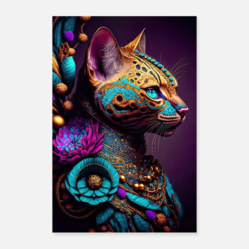 Fantasy Bengalkatze Poster 60x90 cm