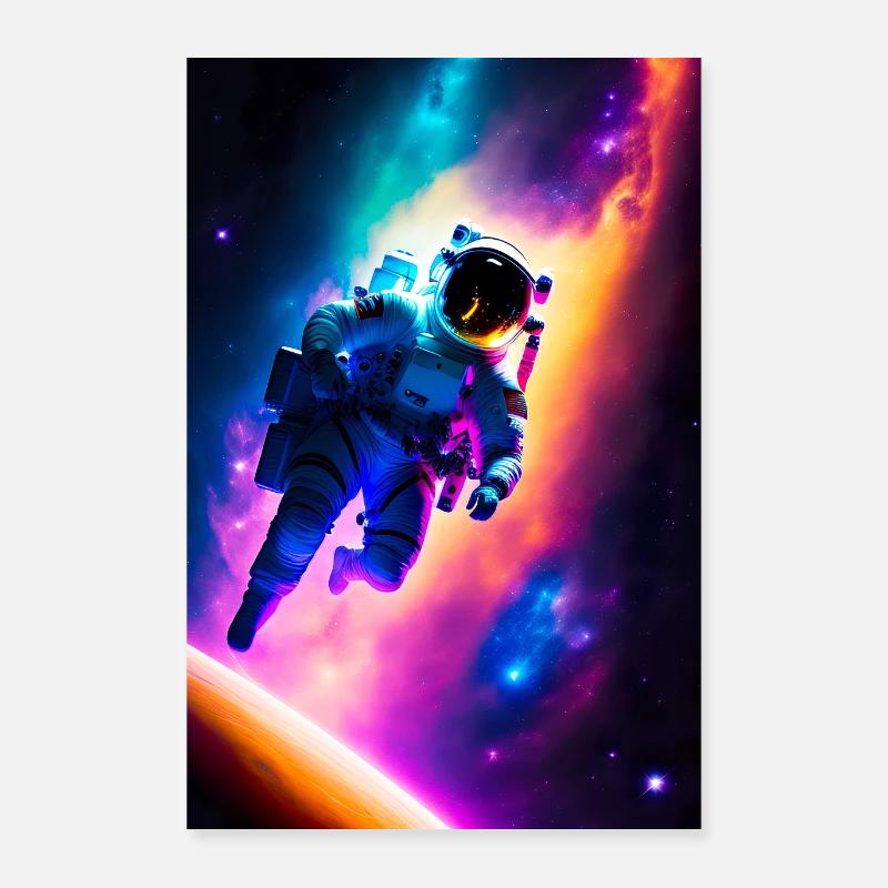 Astronaute dans l’espace Poster 60 x 90 cm