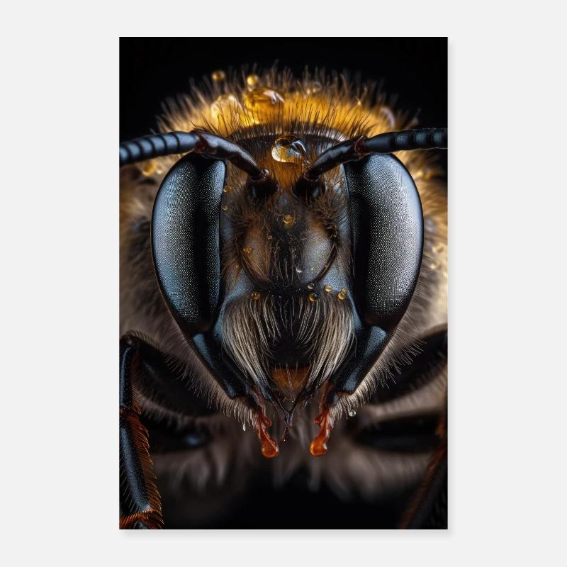 Biene Makro Poster 60x90 cm
