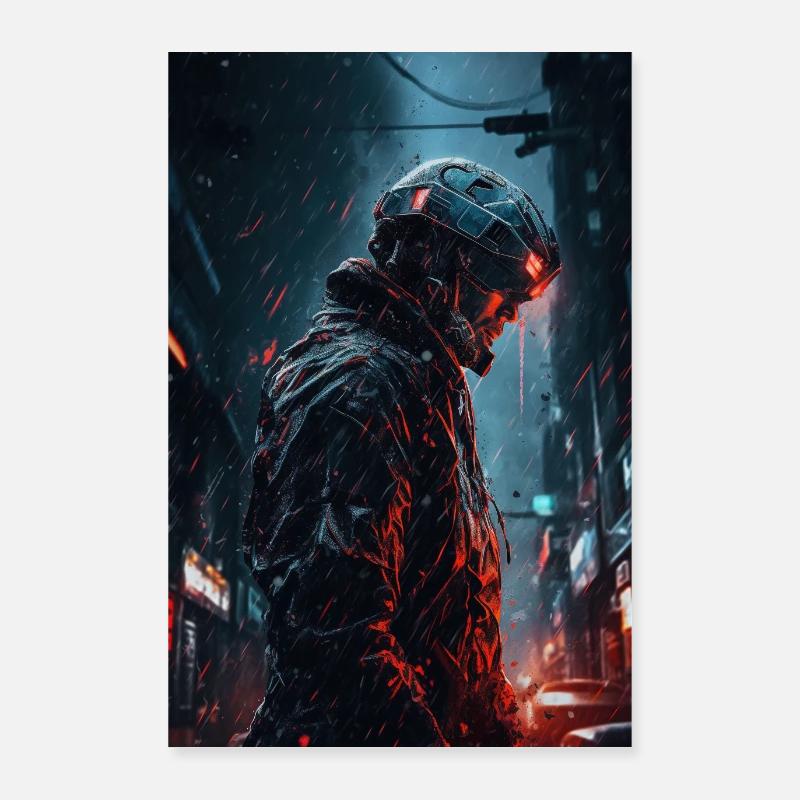 Neon Cyber Future Warrior #4 Poster 60x90 cm